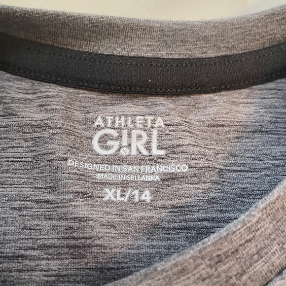 ATHLETA GIRL-reflective stripe gray longsleeve NWT - Picture 8 of 12